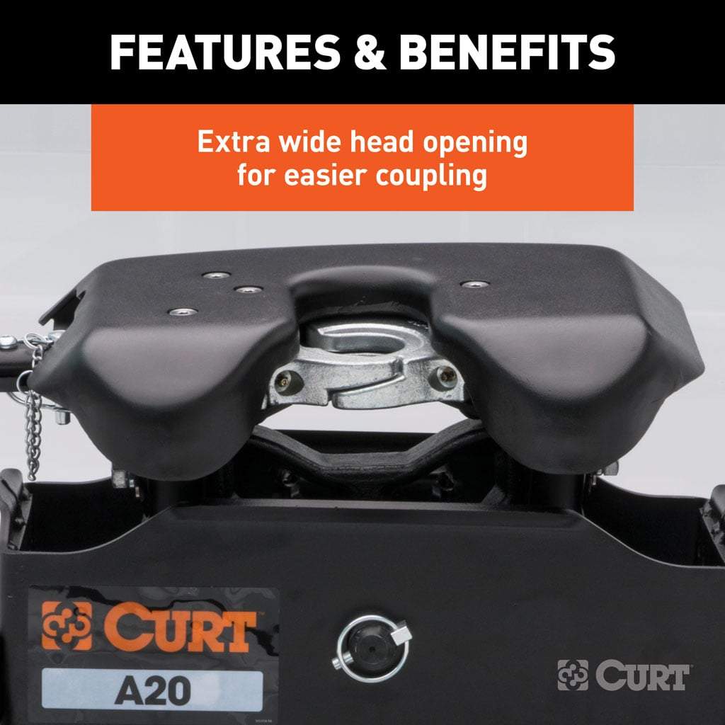 CURT A20 5th Wheel Hitch | 16092 | Silverado/Sierra 2500/3500 HD 8' Bed Puck System | 20K