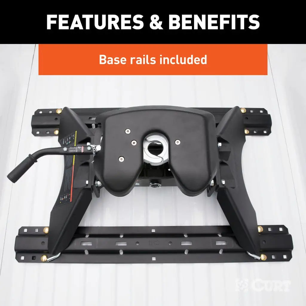 CURT A30 5th Wheel Hitch | 16191 | 30K | Includes Rails