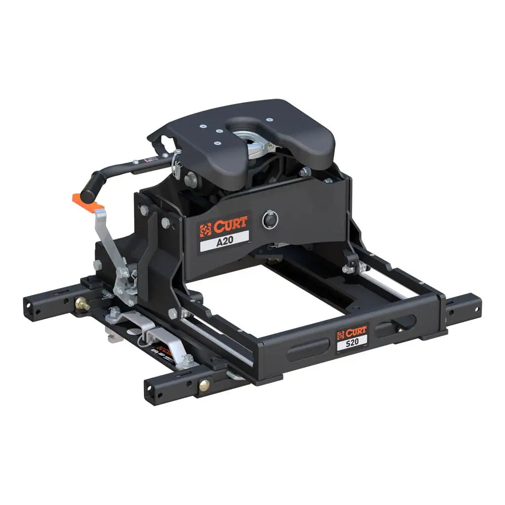 CURT A20 5th Wheel Hitch Kit | 16682 | Chevy/GMC/Ford HD Puck + Slider | 20K
