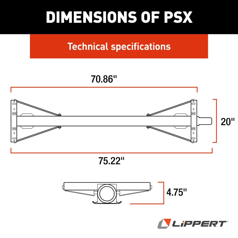 Lippert PSX1 Power RV Stabilizer Jack System | 2025012486 | Black