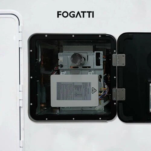 Fogatti 48,000 BTU RV Tankless Water Heater InstaShower 7 with Black Door