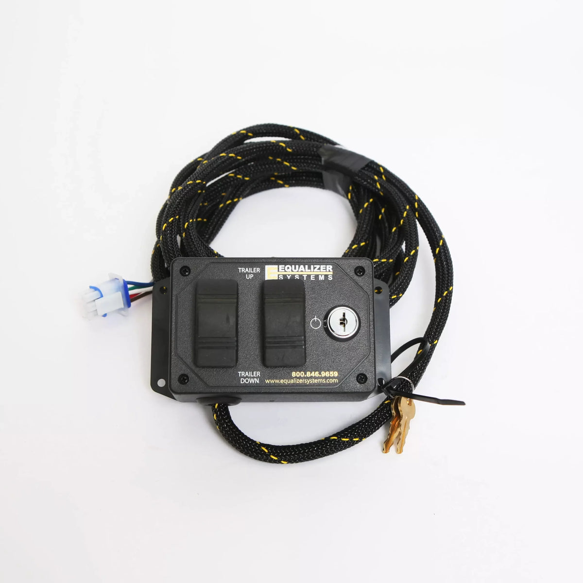 EQ Systems Dual Switch Switchgear #6704 | Square White 6-Pin | Dual Jack 2-Switch