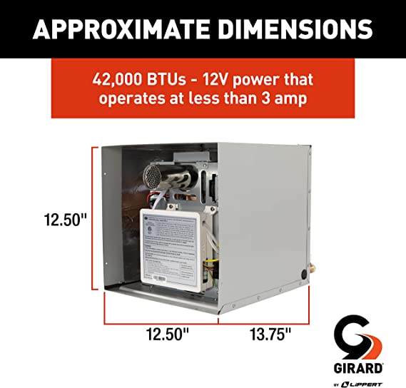 Girard GSWH-2 Tankless RV Water Heater | Black Door | 42K BTU