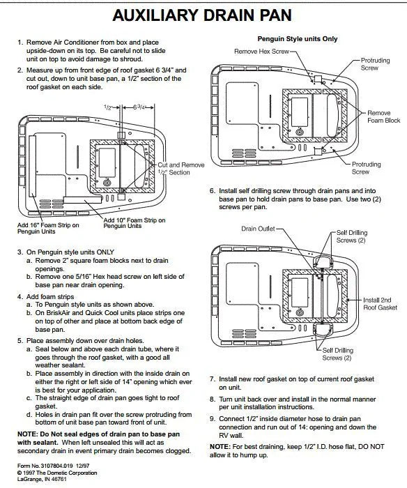 Dometic A/C Airstream Drain Kit 3107688.024