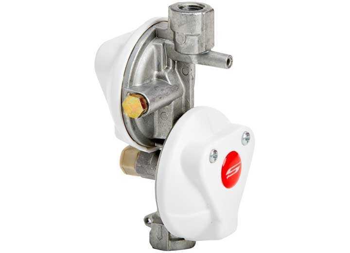 Suburban Vertical Propane Regulator With Shut Off Valve, 1/4" Female NPT x 3/8" Female NPT, 160K BTU