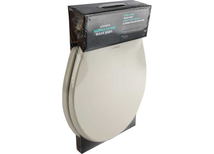 Dometic | 310 Series OEM Slow-Close Enameled Wood Seat | 385312074 | Round | Bone