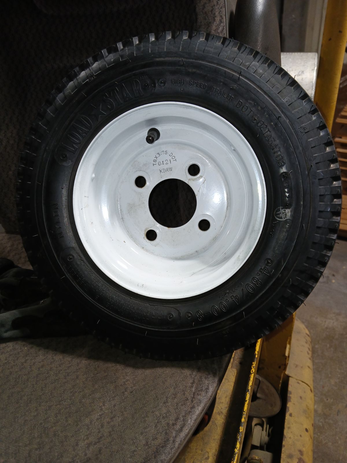 4.80/4.00-8 Load Star Trailer Tire Wheel Assembly 4 Lug DOT Load Range C