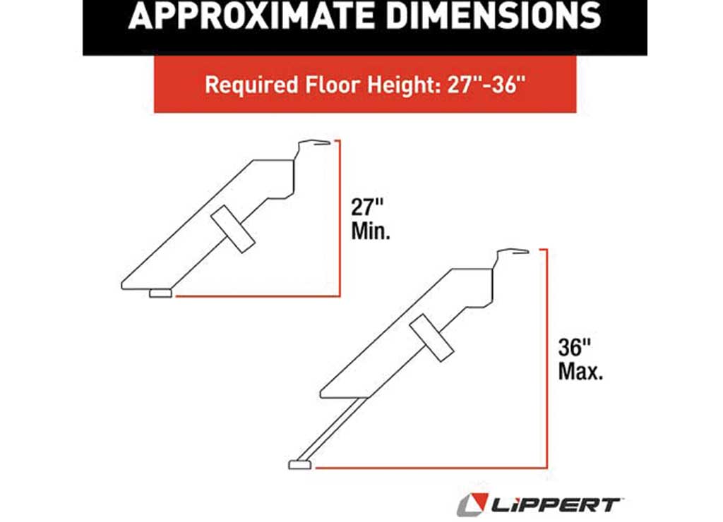 Lippert SolidStep Fold-Down RV Triple Steps - 25-28-7/8" Width - 791572