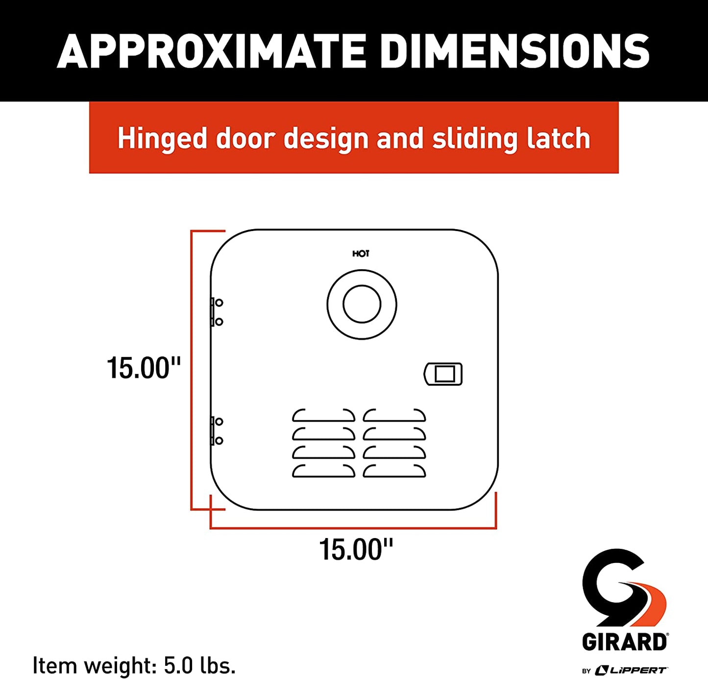 Girard GSWH-2 White 15 x 15 Water Heater Door