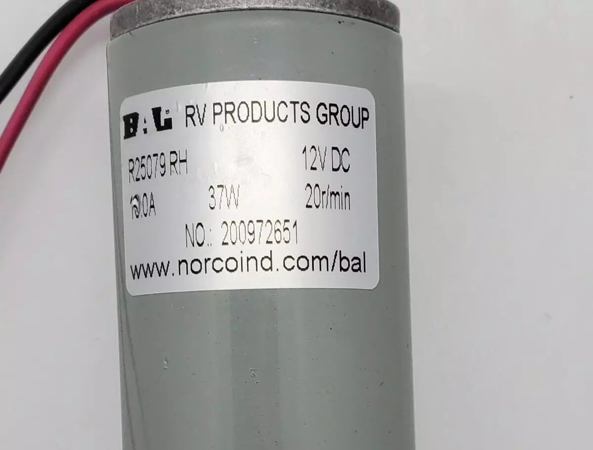 NORCO BAL R25079 RH 12VDC 37W 10.0A 10-TEETH 20R/MIN MOTOR EXACT-Slide Out Systems 10800098 21900005