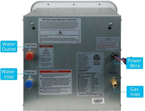 Fogatti 42,000 BTU RV InstaShower 6 Tankless Water Heater with Black Door