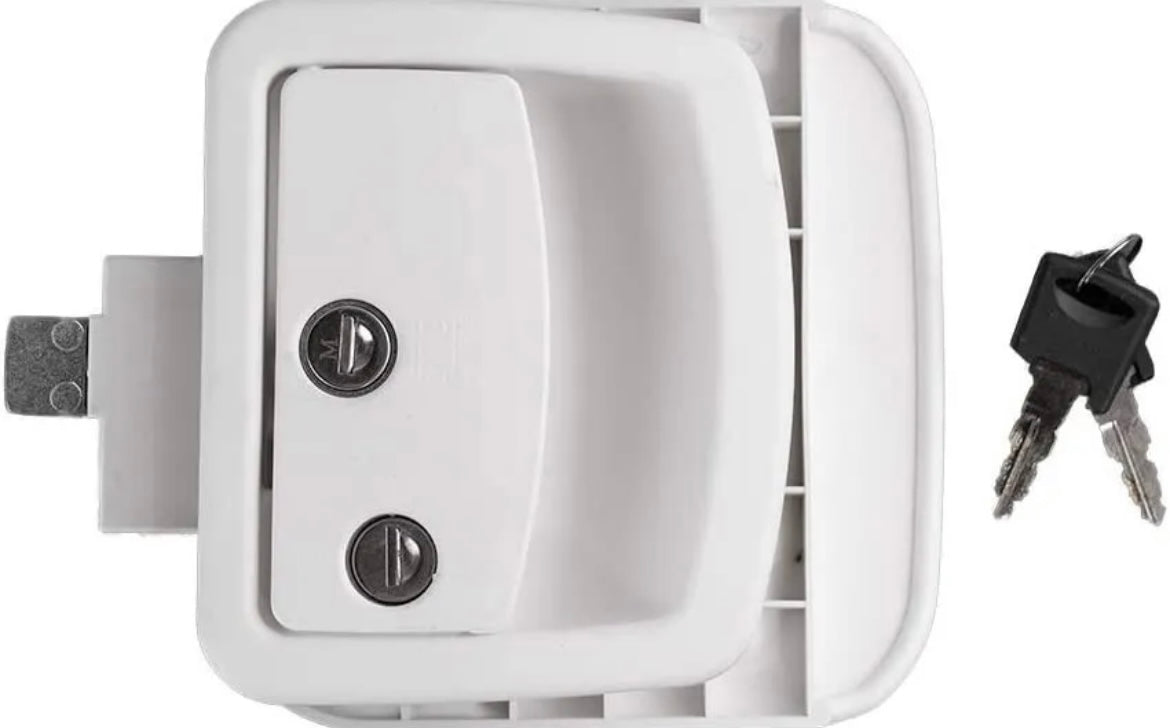 Fastec White Paddle Door or Baggage Door Latch
