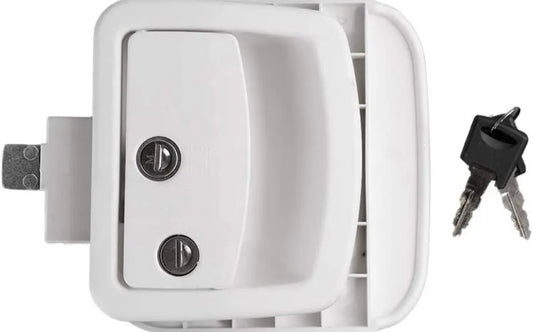 Fastec White Paddle Door or Baggage Door Latch