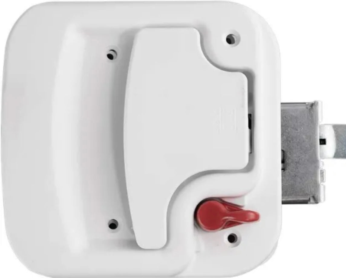 Fastec White Paddle Door or Baggage Door Latch