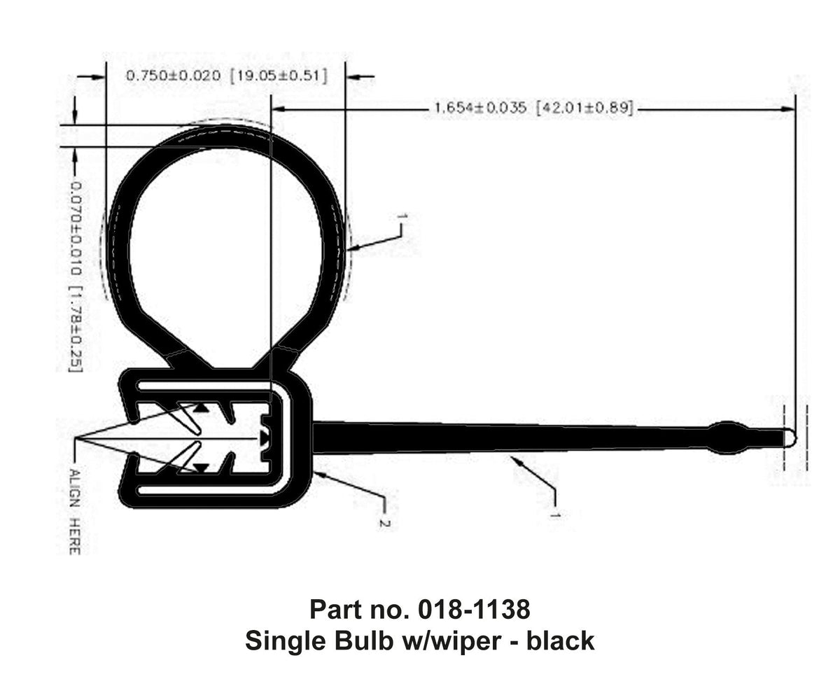 AP Products single bulb slide-out seal with wiper 018-1138