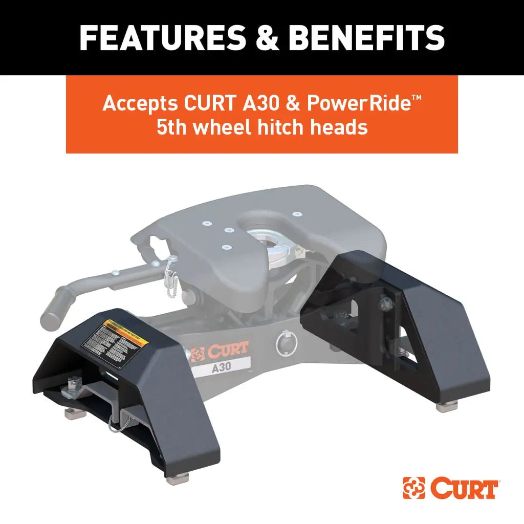 CURT Puck System 5th Wheel Legs | 16024 | Silverado/Sierra 2500/3500 HD 8' Bed | 30K Carbide Black