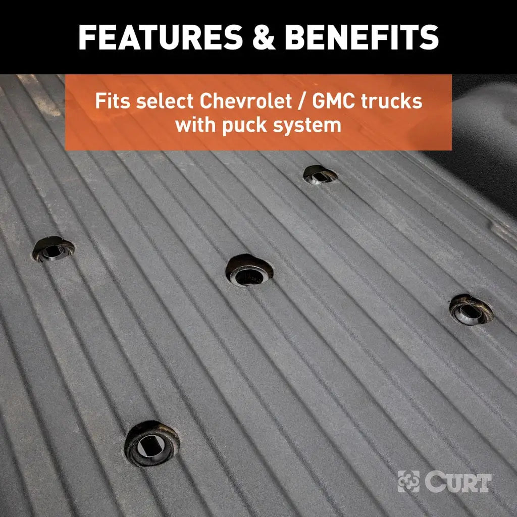 CURT E16 5th Wheel Hitch | 16061 | Silverado/Sierra 2500/3500 HD 8' Bed Puck System | 16K