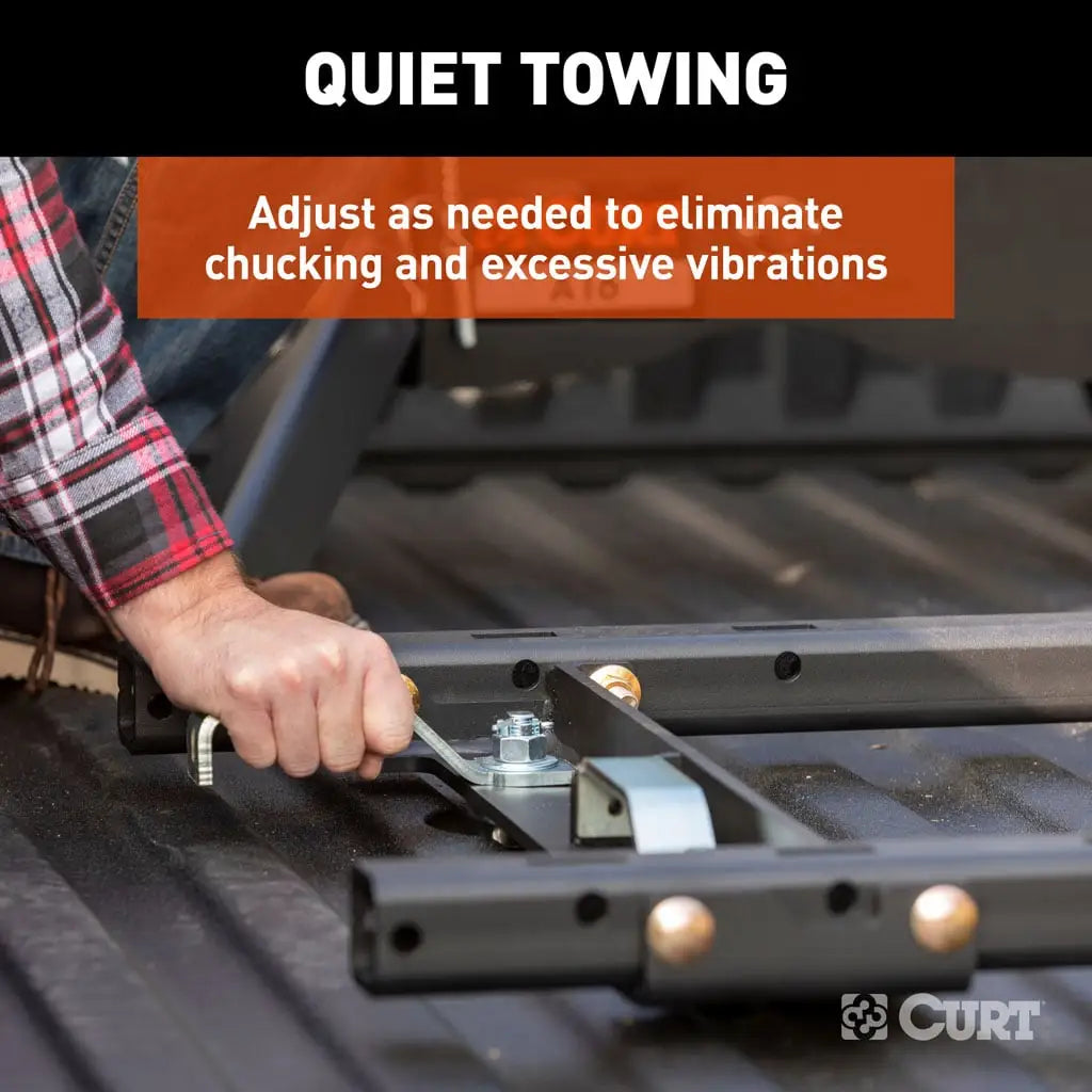 CURT Puck System 5th Wheel Adapter with Rails | 16027 | Chevy/GMC/Ford HD | 25K