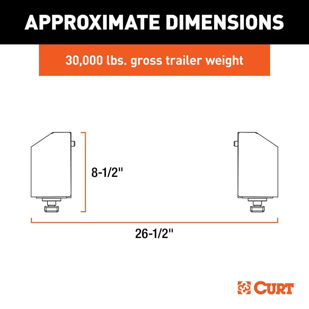 CURT Puck System 5th Wheel Legs | 16030 | Silverado/Sierra 2500/3500 HD 8' Bed | 30K Teridium Grey