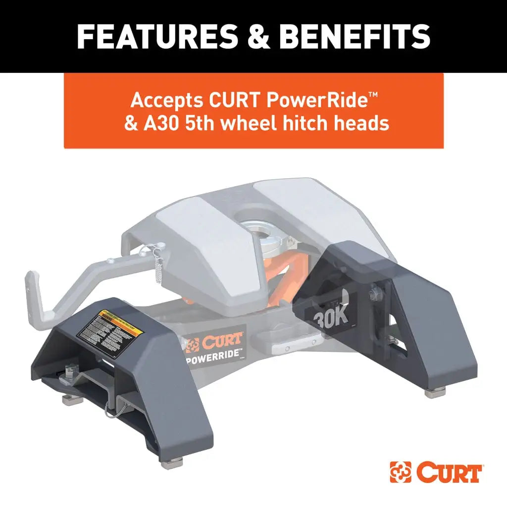CURT Puck System 5th Wheel Legs | 16030 | Silverado/Sierra 2500/3500 HD 8' Bed | 30K Teridium Grey