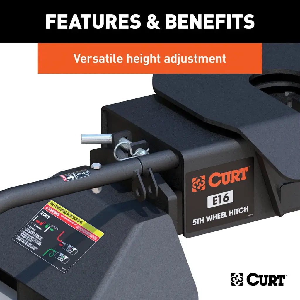 CURT E16 5th Wheel Hitch | 16031 | Ford F-250/F-350/F-450 SD 8' Bed Puck System | 16K