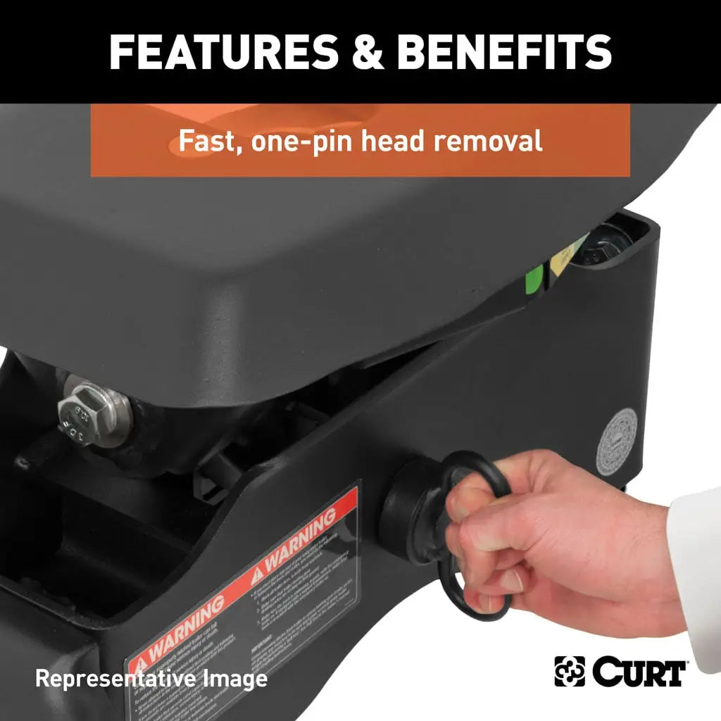 CURT A25 5th Wheel Hitch | 16036 | Ford F-250/F-350/F-450 SD 8' Bed Puck System | 25K