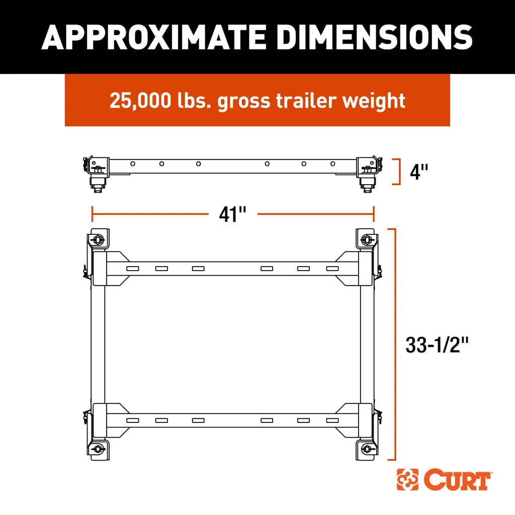 CURT Puck System 5th Wheel Adapter with Rails | 16042 | Ram 2500/3500 | 25K
