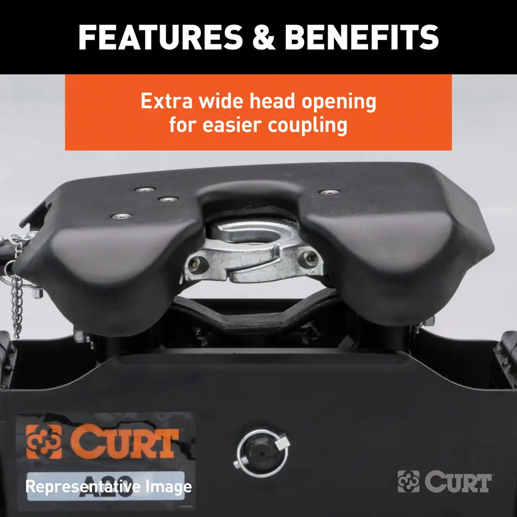 CURT A20 5th Wheel Hitch | 16044 | Ram 2500/3500 8' Bed Puck System | 20K