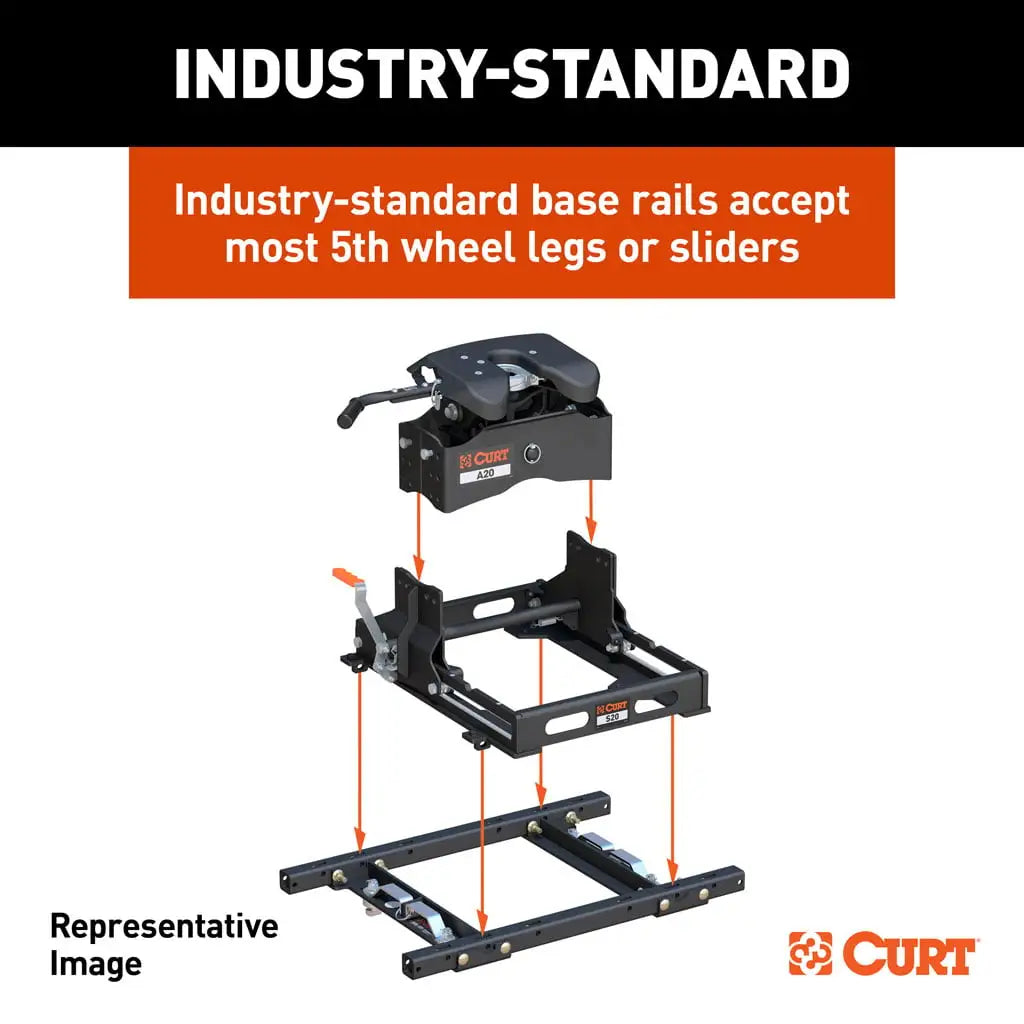 CURT Puck System 5th Wheel Rails | 16050 | Silverado/Sierra 2500/3500 HD | 30K GTW / 7,500 lb Vertical