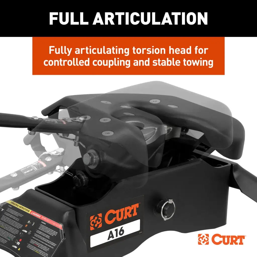 CURT A16 Sliding 5th Wheel Hitch | 16052 | 16K | Industry-Standard Rails Mount