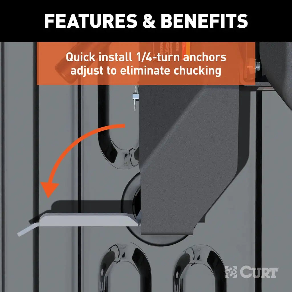 CURT A20 5th Wheel Hitch | 16064 | Silverado/Sierra 2500/3500 HD 8' Bed Puck System | 20K