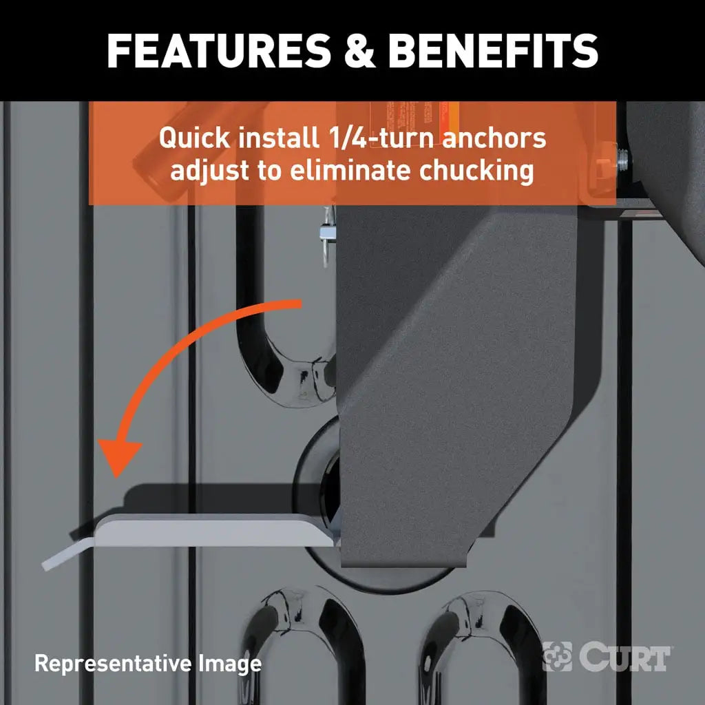 CURT A25 5th Wheel Hitch | 16066 | Silverado/Sierra 2500/3500 HD 8' Bed Puck System | 25K