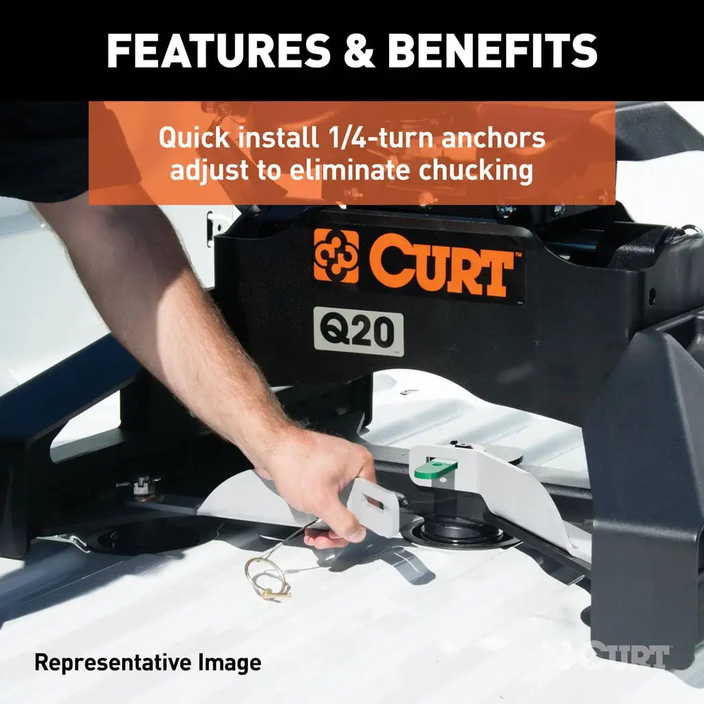 CURT E16 5th Wheel Hitch | 16071 | Nissan Titan XD 8' Bed Puck System | 16K