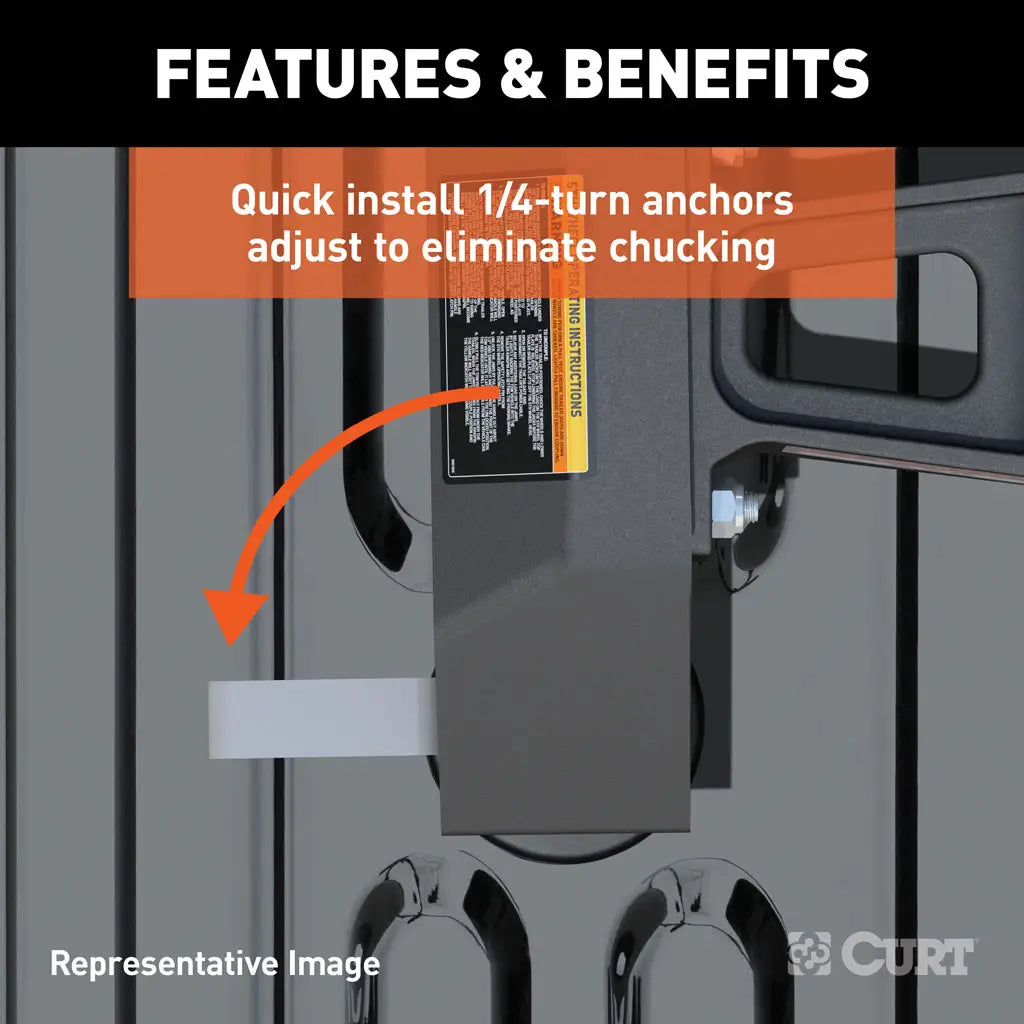 CURT A16 5th Wheel Hitch | 16091 | Silverado/Sierra 2500/3500 HD 8' Bed Puck System | 16K
