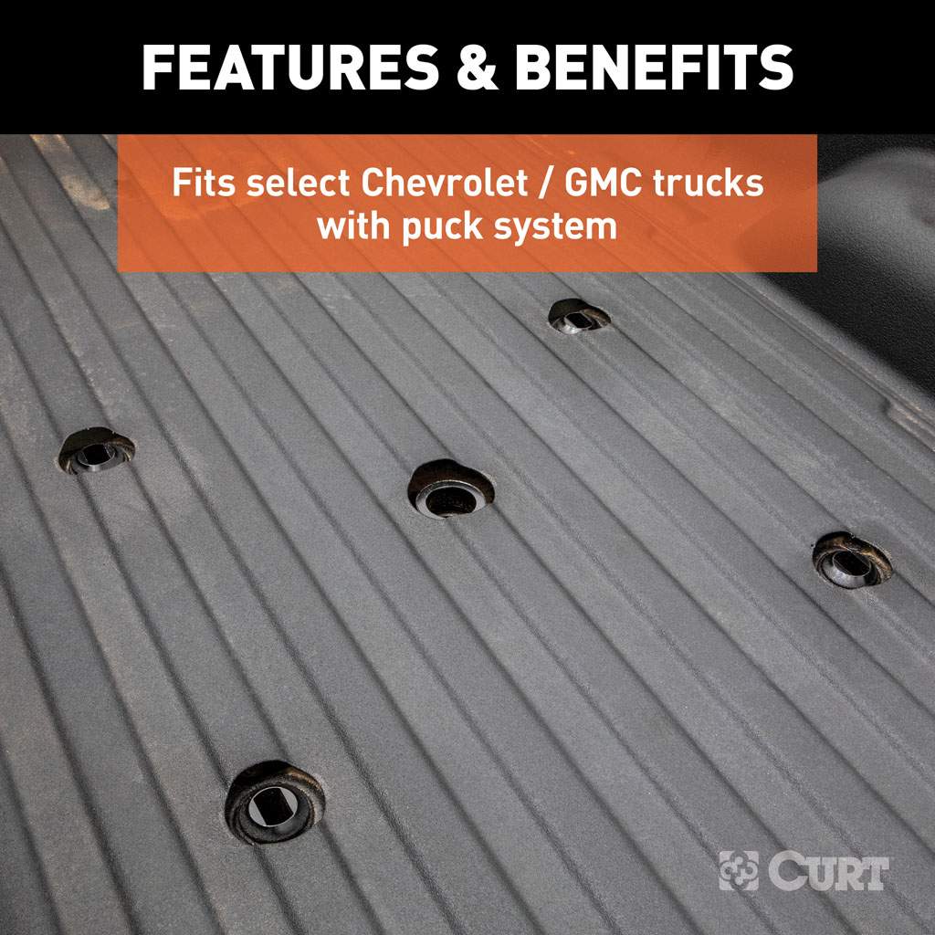 CURT A20 5th Wheel Hitch | 16092 | Silverado/Sierra 2500/3500 HD 8' Bed Puck System | 20K