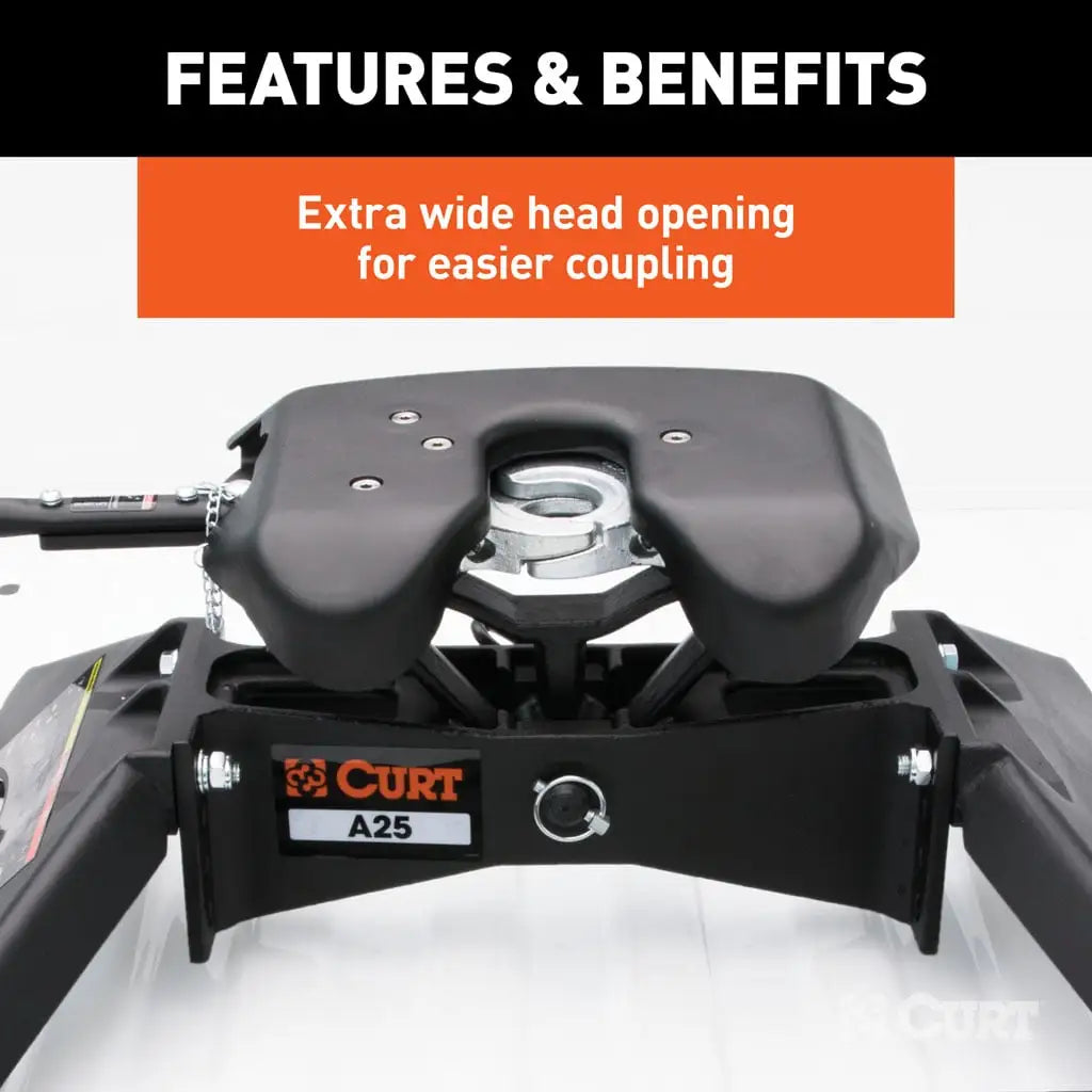 CURT A25 5th Wheel Hitch | 16093 | Silverado/Sierra 2500/3500 HD 8' Bed Puck System | 25K