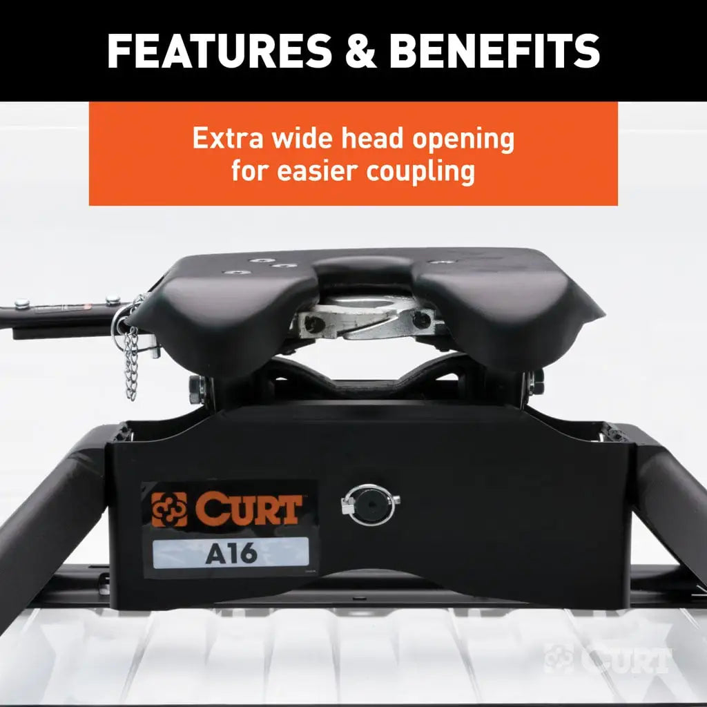 CURT A16 5th Wheel Hitch | 16120 | 16K | Industry-Standard Rails Mount