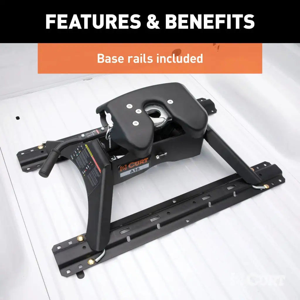 CURT A16 5th Wheel Hitch | 16121 | 16K | Includes Rails