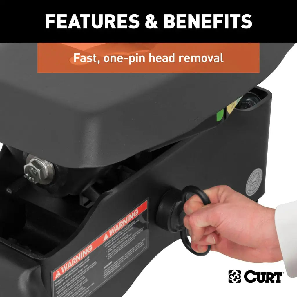 CURT A20 5th Wheel Hitch | 16140 | 20K | Industry-Standard Rails Mount