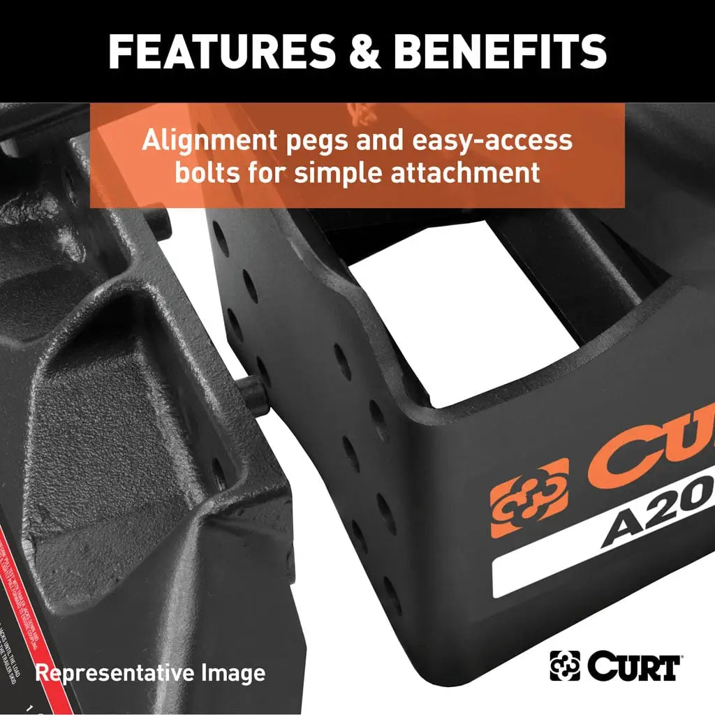 CURT A25 5th Wheel Hitch | 16180 | 25K | Industry-Standard Rails Mount