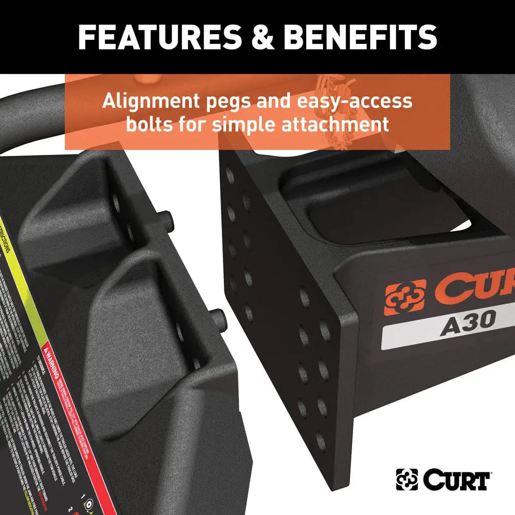 CURT A30 5th Wheel Hitch | 16191 | 30K | Includes Rails