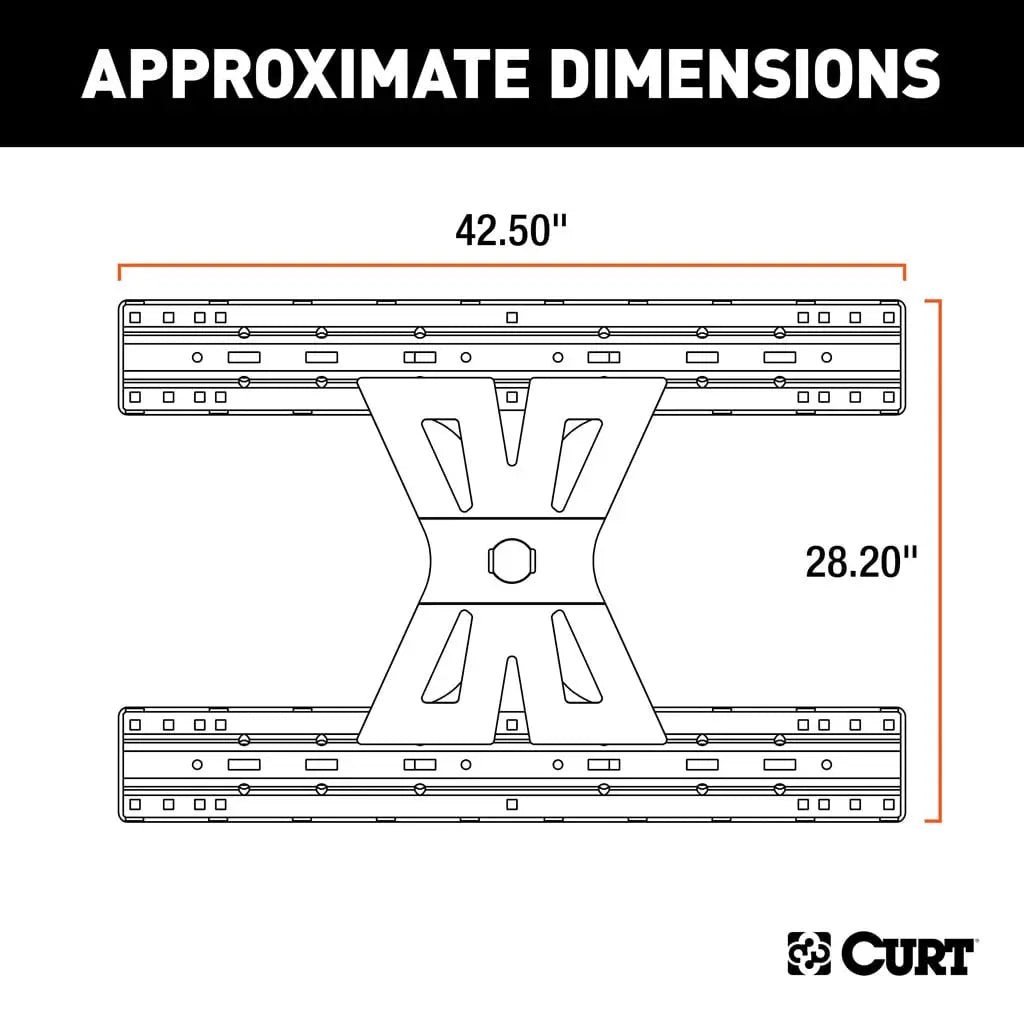 CURT X5 Gooseneck-to-5th-Wheel Adapter Plate | 16210 | For Double Lock | 20K