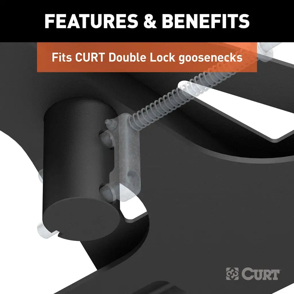 CURT X5 Gooseneck-to-5th-Wheel Adapter Plate | 16210 | For Double Lock | 20K