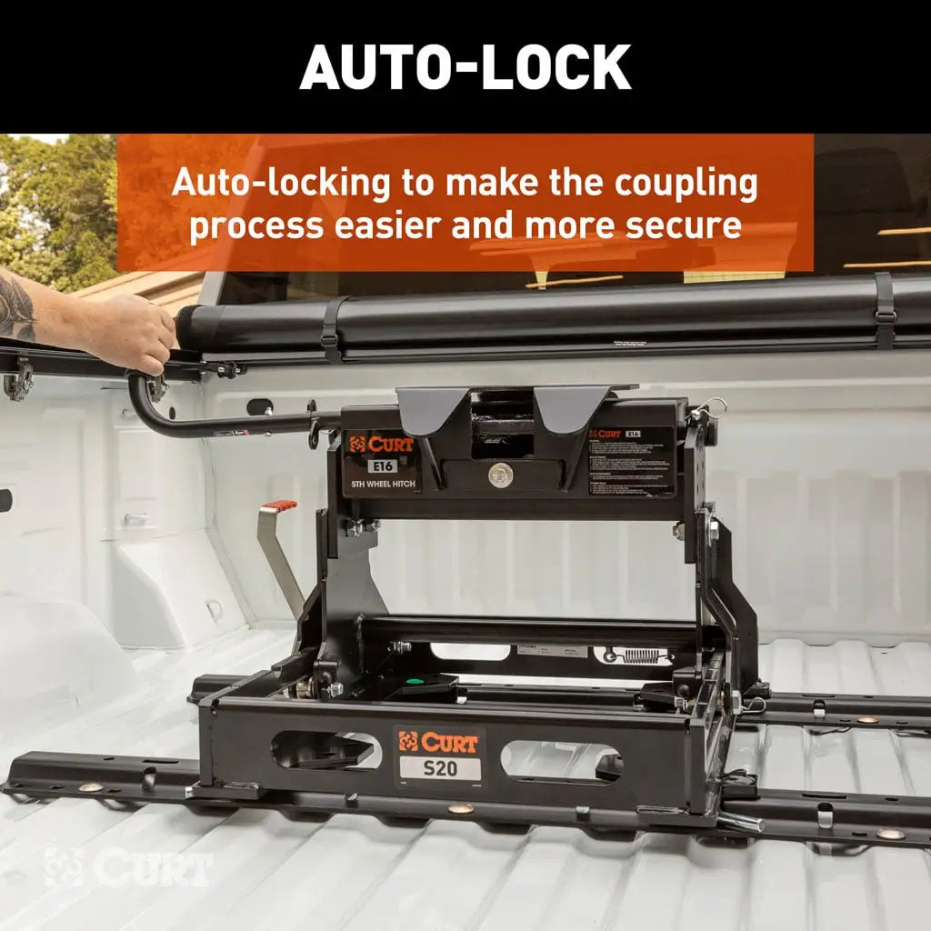 CURT E16 Sliding 5th Wheel Hitch | 16511 | 16K | Industry-Standard Rails Only