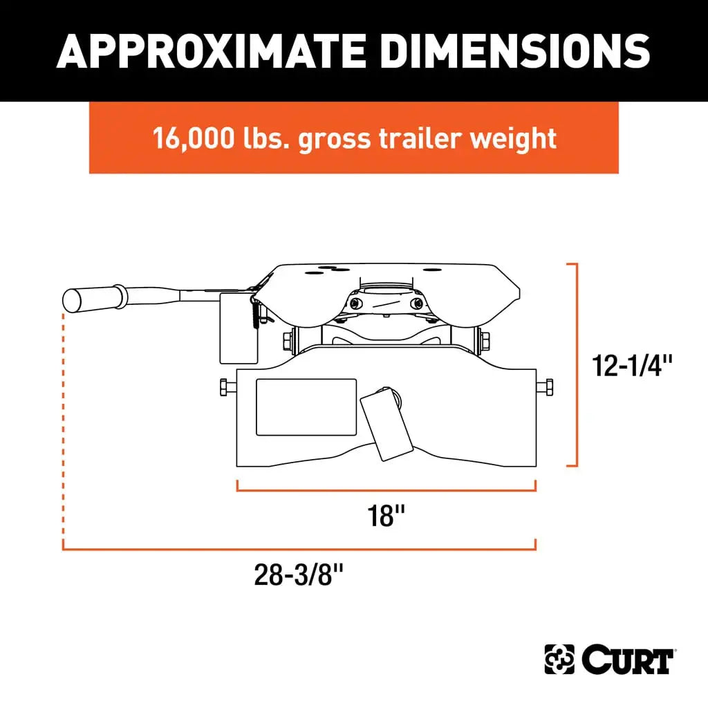 CURT A16 5th Wheel Hitch Head | 16520 | 16K | Head Only