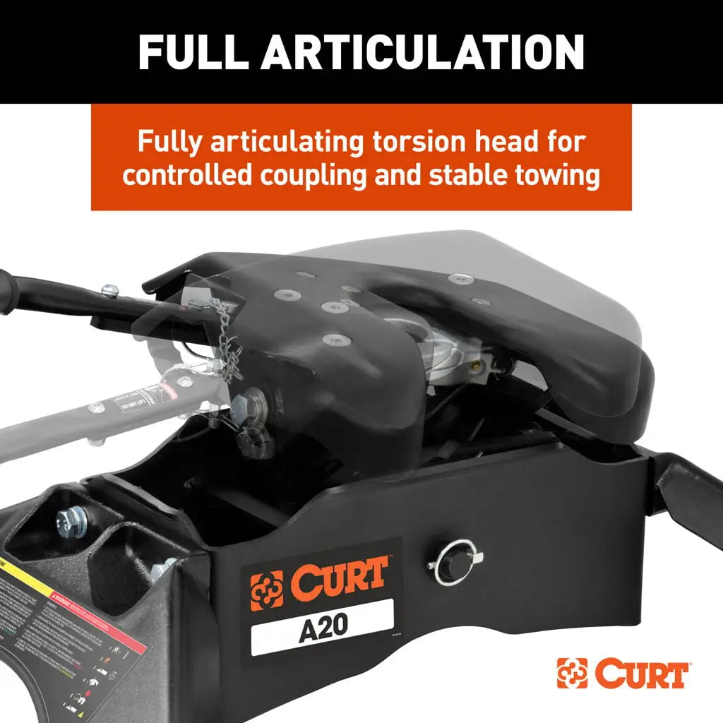 CURT A20 Sliding 5th Wheel Hitch | 16531 | 20K | Industry-Standard Rails Mount