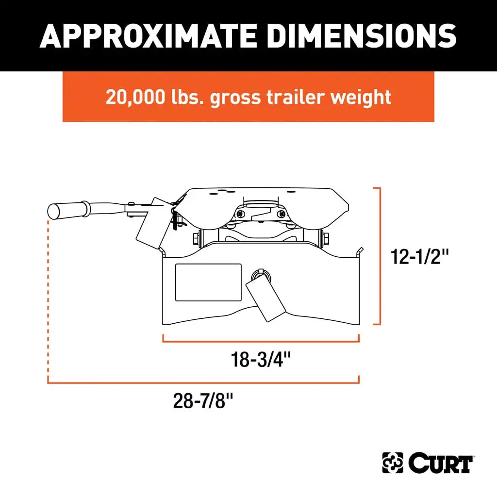 CURT A20 5th Wheel Hitch Head | 16540 | 20K | Head Only