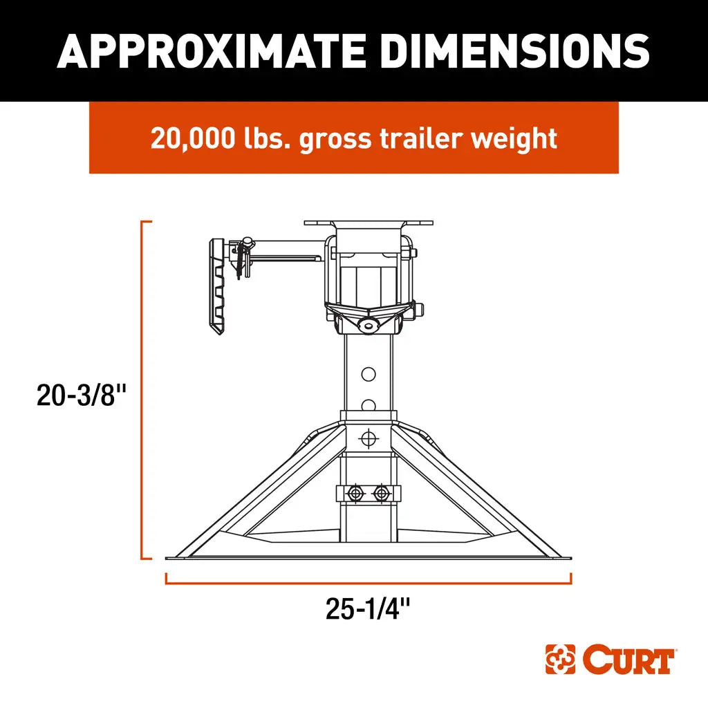 CURT CrossWing 20K 5th Wheel Hitch | 16602 | Single-Point Gooseneck (No Bed Protectors)