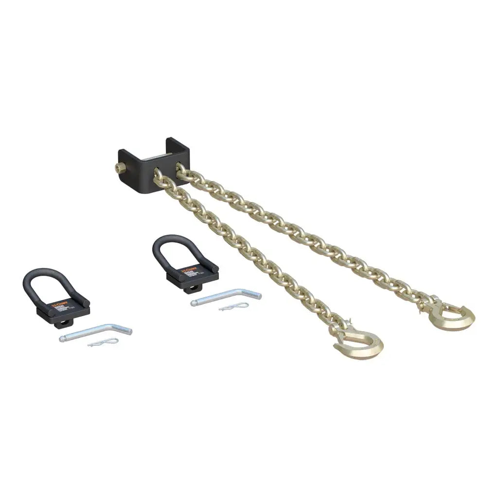 CURT CrossWing Safety Chain Assembly with Rail Anchors | 16612