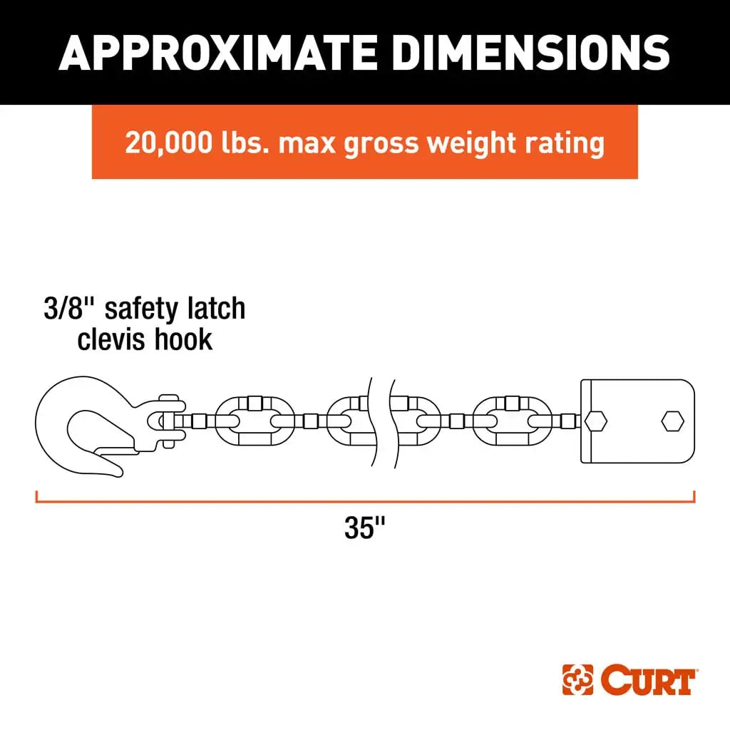 CURT CrossWing Safety Chain Assembly (Basic) | 16613